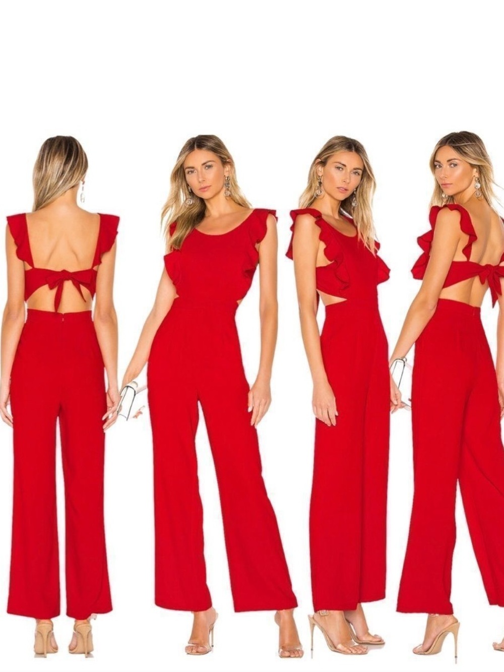 Superdown Red Esmee Jumpsuit